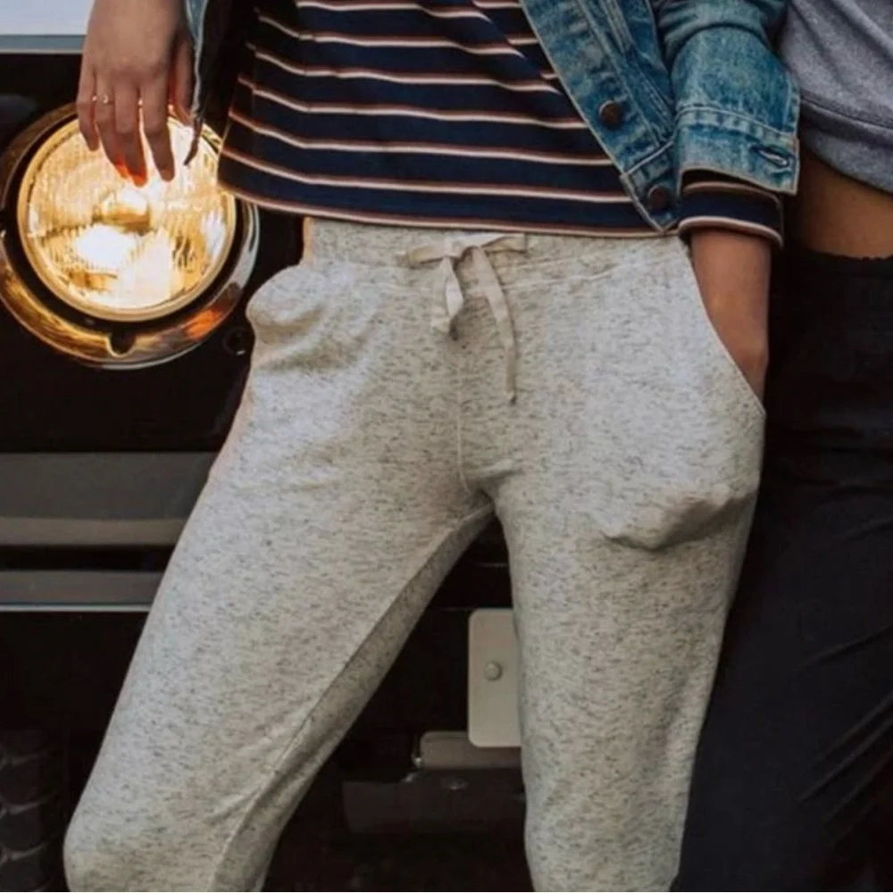 ALBION FIT Oatmeal Marl‎ At Ease Jogger Pants Bottoms Active Lounge Gym Size L